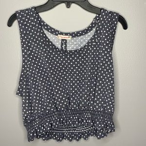 blue spotted tank top by mavonie